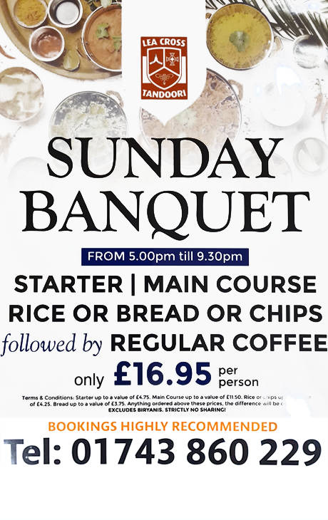 Sunday Banquet at Lea Cross Tandoori